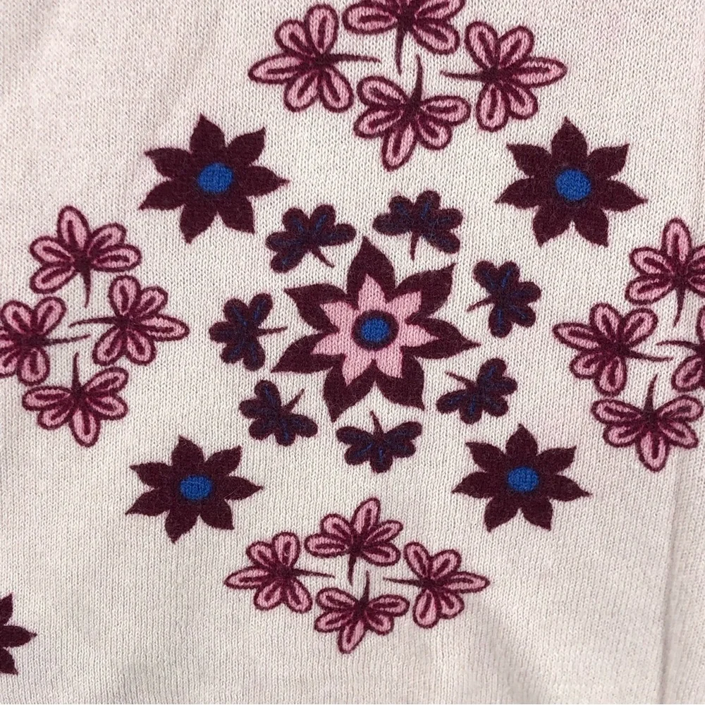 Kirra Sweater Womens XS Cashmere Blend Pink Flower Peplum Lightweight Top